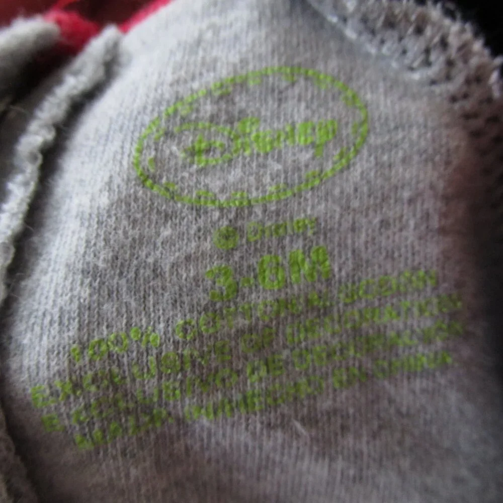Disney One Piece Bodysuit Infant Boys Size 3-6M Gray Long Sleeve‎ Mickey Mouse